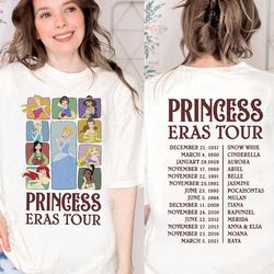 disneyland princess eras tour, princess eras tour shirt, princess characters shirt