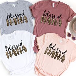 blessed nana shirt, leopard print nana shirt, mother's day shirt