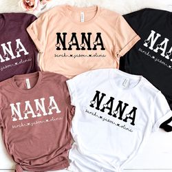 nana with names shirt, nana personalized shirt, grandmother shirt
