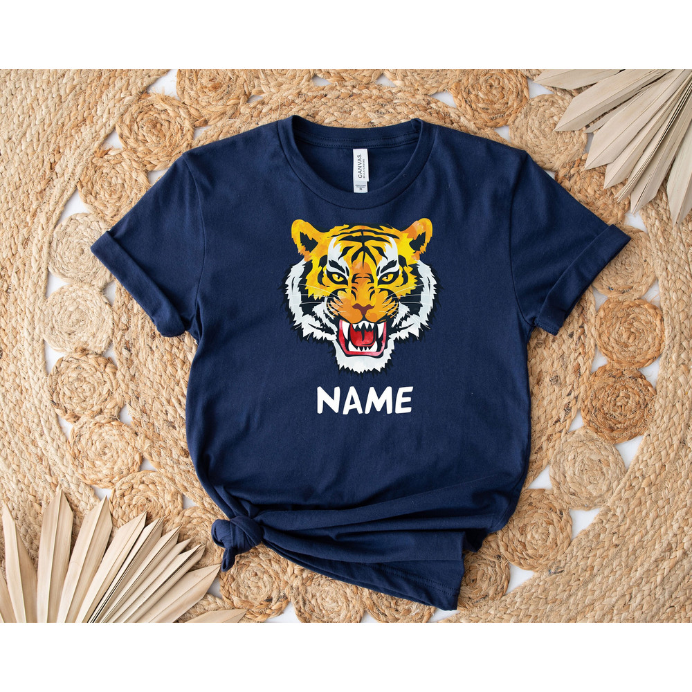 Custom Name Tigers Mascot Shirt, Team Mascot Shirt, High School Mascot Shirt, School Spirit Shirt, Game Day Tee, Personalized Football Shirt.jpg