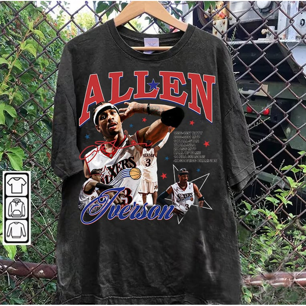 Vintage 90s Graphic Style Allen Iverson T-Shirt - Allen Iverson Sweatshirt - Retro American Basketball Tee For Man and Woman Unisex T-Shirt.jpg
