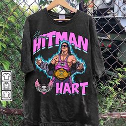 vintage 90s graphic style bret hart t-shirt, bret hart shirt, retro american professional wrestler tee-24