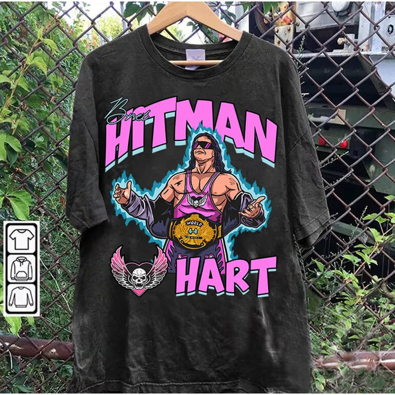 Vintage 90s Graphic Style Bret Hart TShirt - Bret Hart Hitman Sweatshirt - American Professional Wrestler Tee For Man and Woman Unisex Shirt.jpg