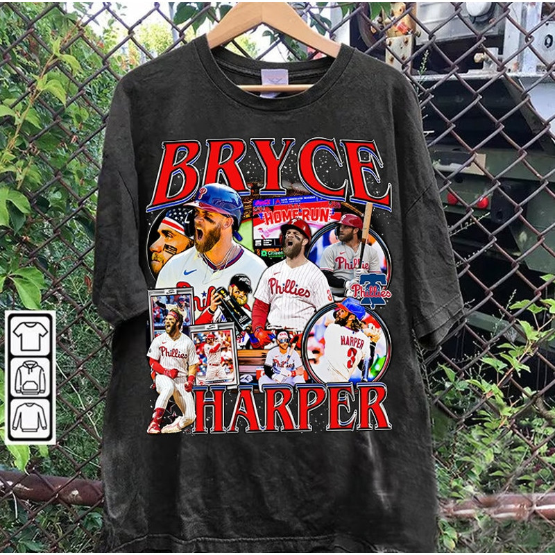 Vintage 90s Graphic Style Bryce Harper T-Shirt - Bryce Harper Hoodie - Retro American Baseball Tee For Man and Woman Unisex T-Shirt.jpg
