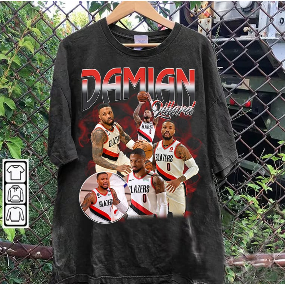 Vintage 90s Graphic Style Damian Lillard T-Shirt - Damian Lillard Hoodie - Retro American Basketball Tee For Man and Woman Unisex T-Shirt.jpg