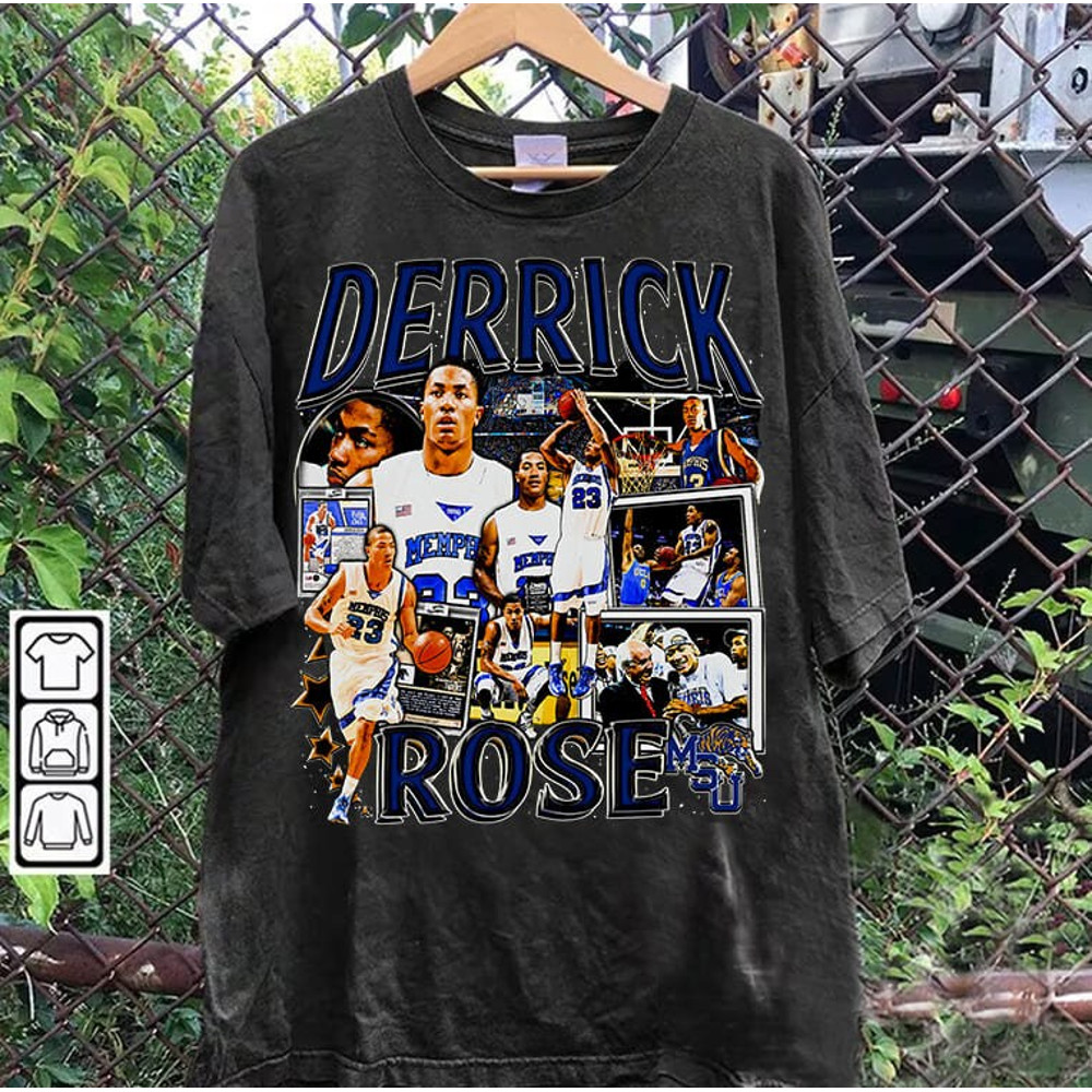 Vintage 90s Graphic Style Derrick Rose T-Shirt - Derrick Rose Sweatshirt - Retro American Basketball Tee For Man and Woman Unisex T-Shirt.jpg