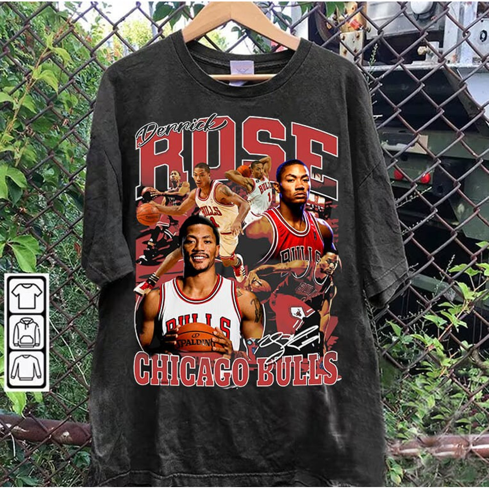Vintage 90s Graphic Style Derrick Rose T-Shirt - Derrick Rose Vintage Shirt - Retro American Basketball Tee For Man and Woman Unisex T-Shirt.jpg