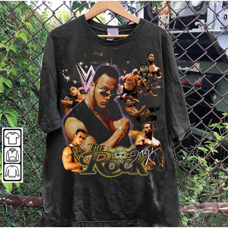 Vintage 90s Graphic Style Dwayne Johnson TShirt - The Rock T-Shirt - American Professional Wrestler Tee For Man and Woman Unisex Shirt.jpg