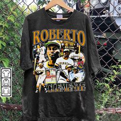 Vintage 90s Graphic Style Roberto Clemente T-Shirt, Roberto Clemente Hoodie, Retro American Baseball Tee-235