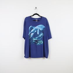 Vintage 90s Blue ManaTee, Fish Graphic Print Tee, Seaworld Marine Nautical Ocean Animals Aquatic Silkscreen T-Shirt