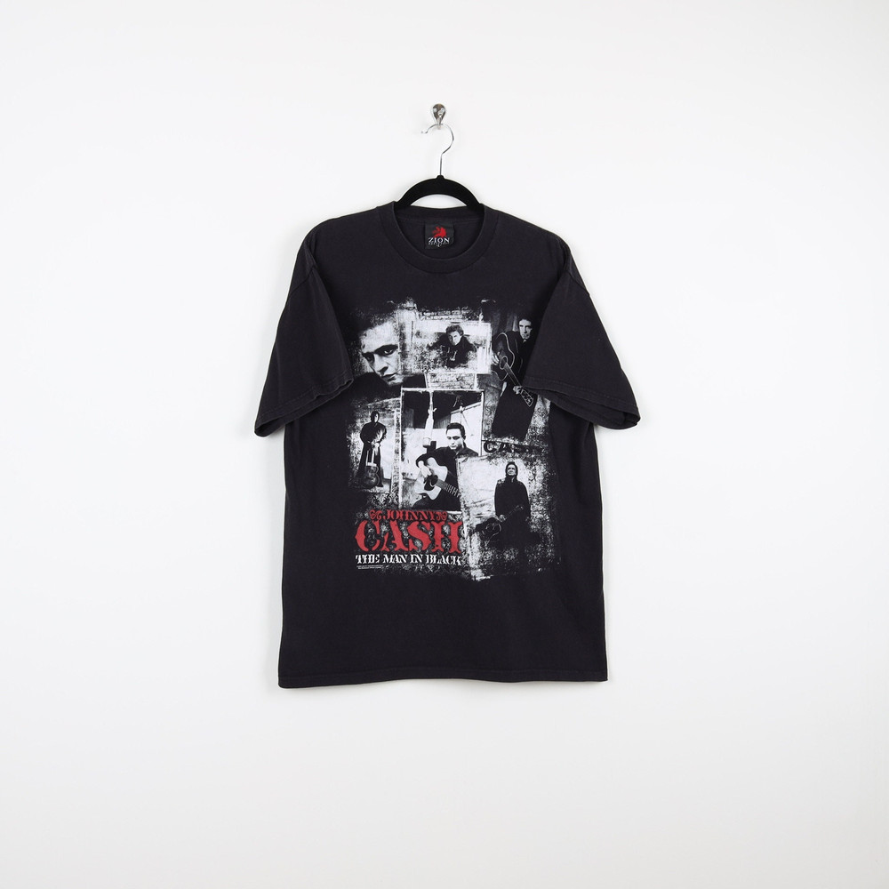 Vintage Y2K Black 2006 Johnny Cash The Man In Black Graphic Tee Legend John R. Cash Revocable Trust Country Music Western T-shirt Size Large.jpg
