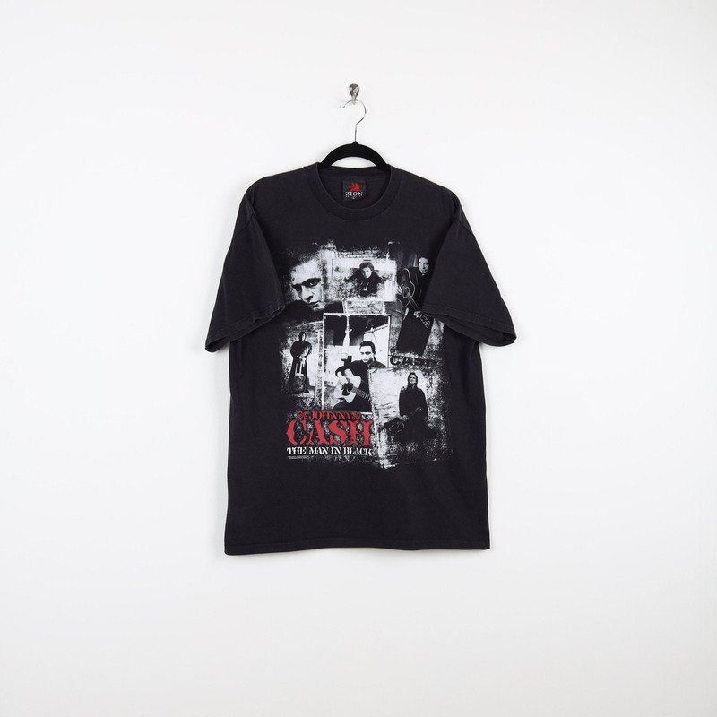 Vintage Y2K Black 2006 Johnny Cash The Man In Black Graphic Tee Legend John R. Cash Revocable Trust Country Music Western T-shirt Size Large.jpg
