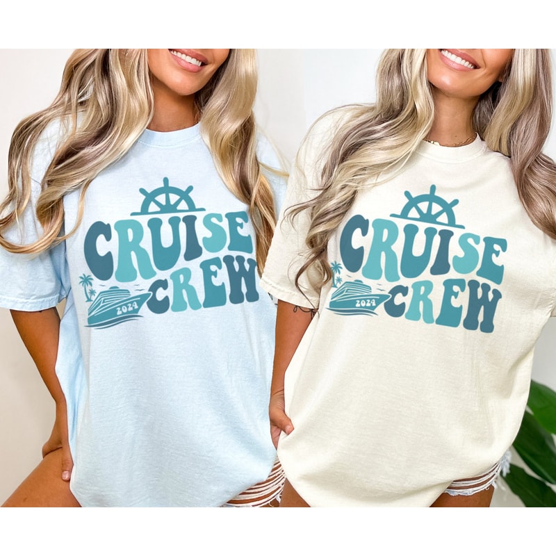 Cruise Shirts, Cruise Crew 2024 Retro Boho Style Comfort Colors Graphic Tee, Cute Colorful Trendy Matching Cruise Shirts.jpg