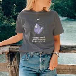 crystal loving chakra balancing high vibing graphic tee