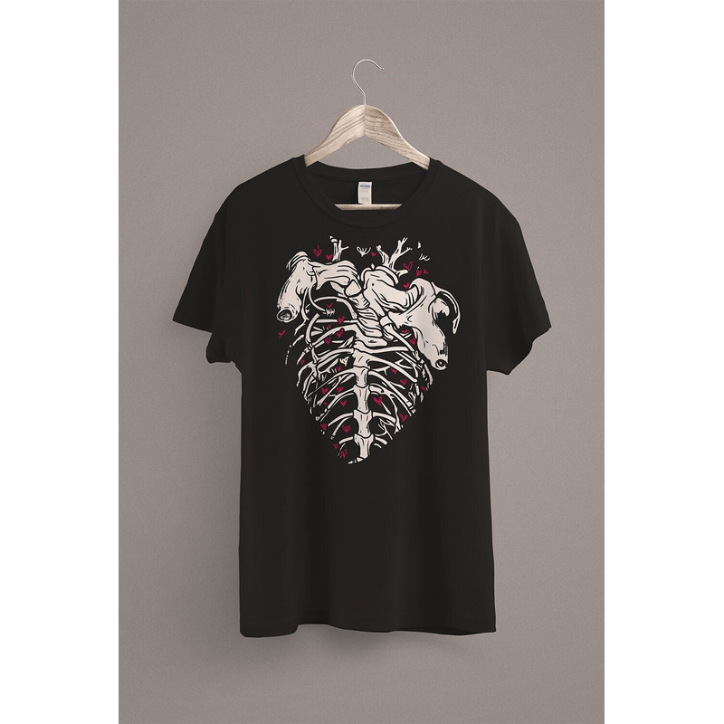 Creepy Cute Rib Cage T-Shirt Pastel Goth Skeleton Punk Shirt Witch Aesthetic Alt Clothing Goblin Core Dark Academia Plus Size Goth.jpg