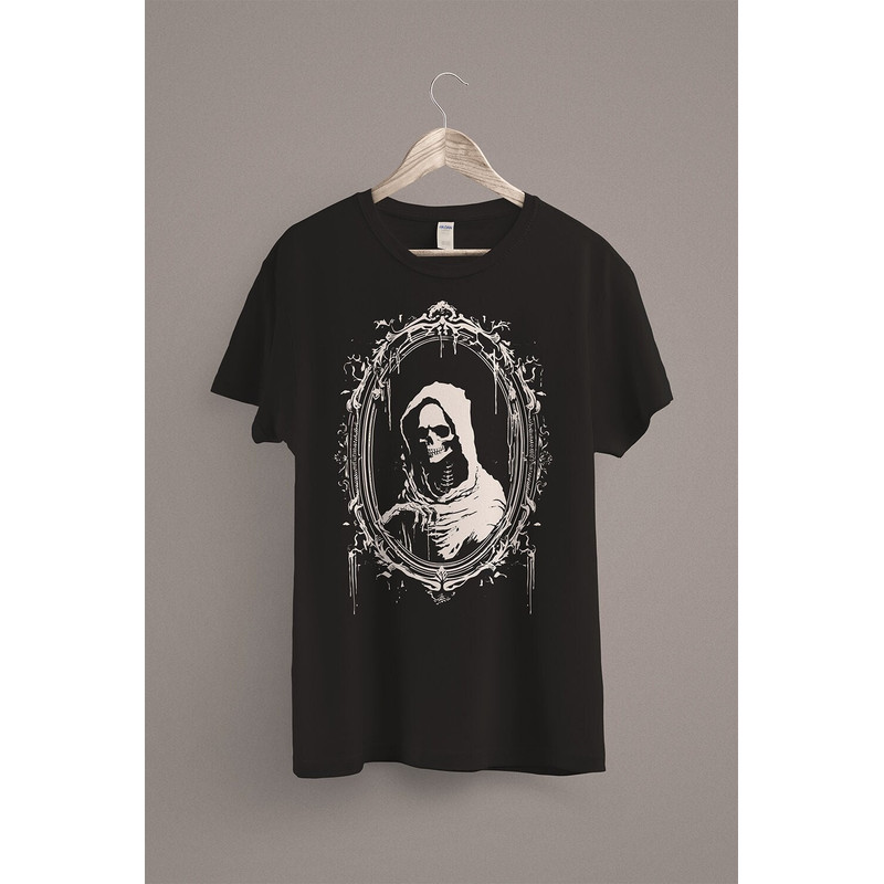 Grim Reaper T-Shirt Occult Horror Clothing Spooky Halloween Black Heavy Death Metal Gothic Shirt Skull Skeleton.jpg