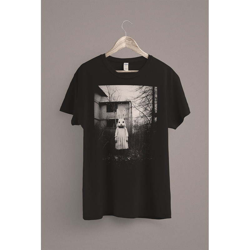 Scary Rabbit Doll T-Shirt Weirdcore Halloween Horror Clothes Gothic Horror Aesthetic Clothing Creepy Spooky Vibes Shirt.jpg