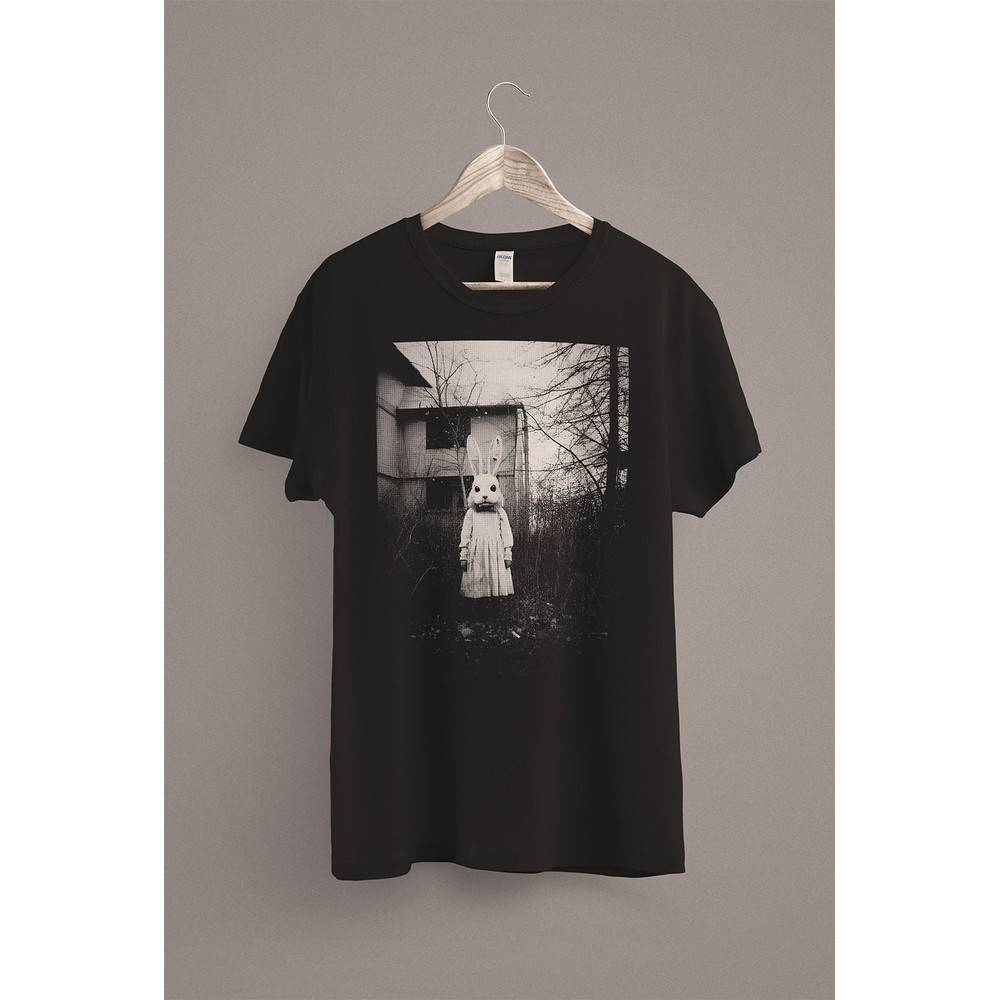 Scary Rabbit Doll T-Shirt Weirdcore Halloween Horror Clothes Gothic Horror Aesthetic Clothing Creepy Spooky Vibes Shirt.jpg