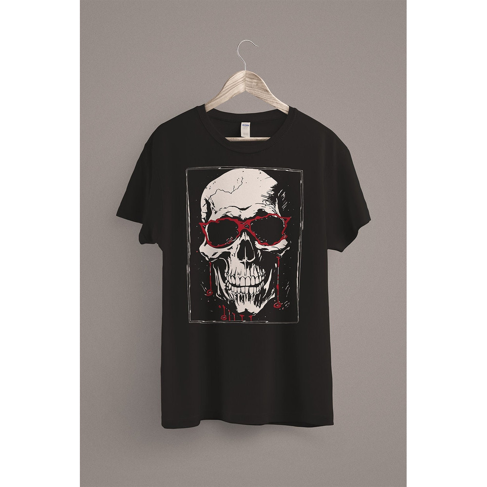 Skull with Sunglasses T-Shirt  Pastel Goth Summer Clothes  Alt Clothing  Mall Goth Girl Gifts  Grunge Punk Shirt.jpg