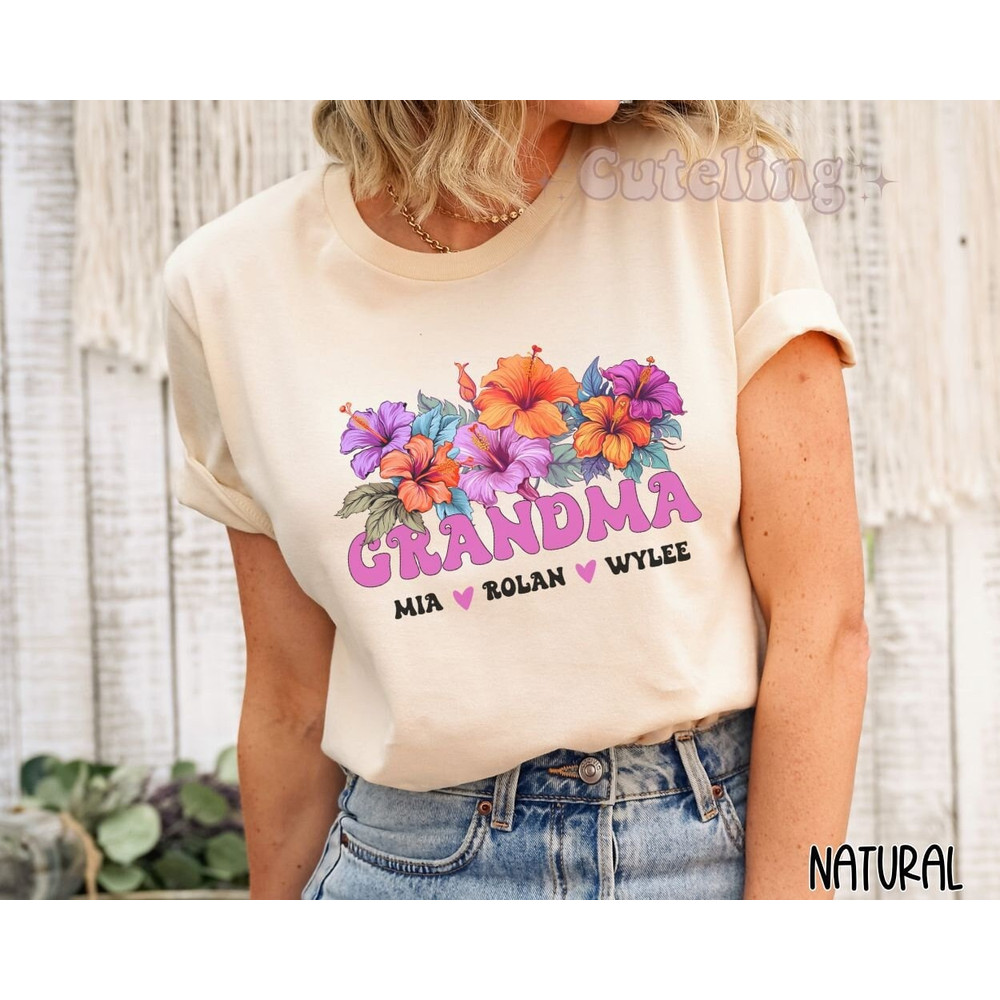 Custom Grandma Shirt, Personalized Grandma Shirt, Gift for Grandma with Grandkids names, New Grandmother, Custom Pregnancy Announcement.jpg