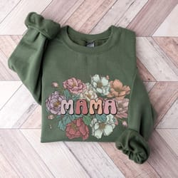 mama sweatshirt, mama crewneck wild roses mama, mothers day
