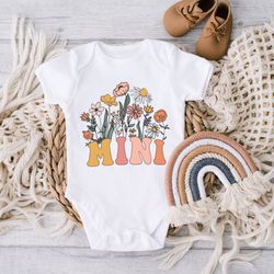 mini baby bodysuit shirt, wildflowers baby shirt, new baby o