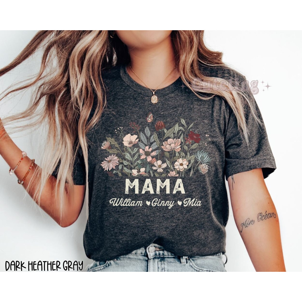 Custom Mama Shirt, Mom Shirt With Names, Personalized Mama T-shirt, Mother's Day Shirt, Mama With Children Names TShirt, Plus Size Mom Shirt.jpg