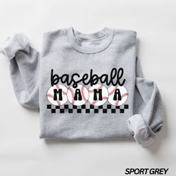 baseball mama sweatshirt, checkered mama sweatshirt, basebal