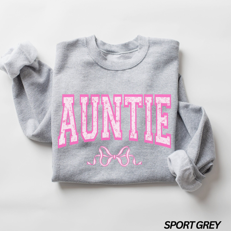 Coquette Auntie Sweatshirt, Gift for Aunt, Aunt Sweatshirt, New Aunt Gift, Cute Aunt Sweatshirt, Preppy Aesthetic, Trendy Crewneck for Her.jpg