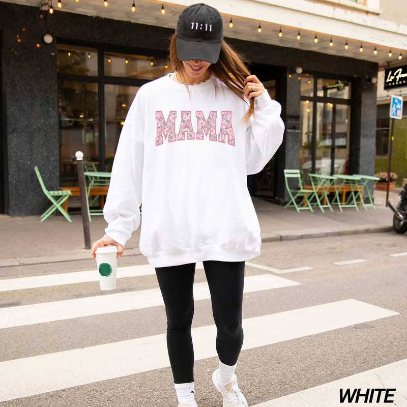 Pink Floral Mama Sweatshirt, Boho Mama Sweatshirt, Butterflies, Cute Mom Shirt, Mom Sweatshirt, Mothers Day Gift, Spring Flower Sweatshirt.jpg