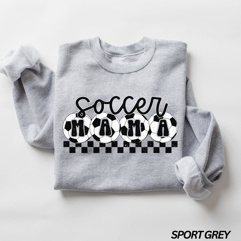 Soccer Mama Sweatshirt, Soccer Mom Sweatshirt, Sports Mom Shirt, Checkered Mama Sweatshirt, Game Day Shirt, Tailgate Shirt, Gift for Mom.jpg