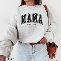 custom mama sweatshirt, mama est sweatshirt, pregnancy annou