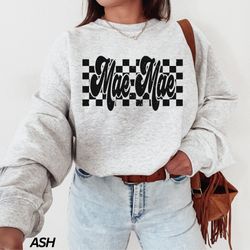 checkered mae mae sweatshirt, mama sweatshirt, grandma sweats
