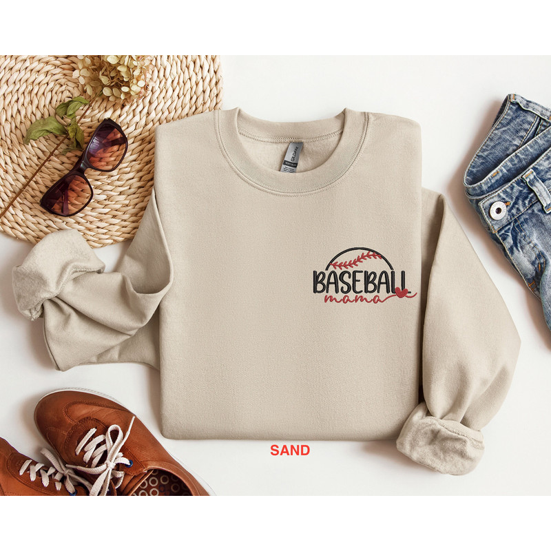 Embroidered Baseball Mama Shirt, Baseball Mama Sweatshirt, Embroidered Gift For Mama Shirt, Mothers Day Gift, Cute Mama Shirt, Mama Shirt.jpg