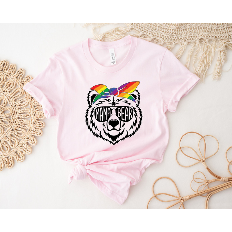 Mama Bear Shirt, Mama Bear With Rainbow Bandana Shirt, Cute Mama Shirt, Funny Mom Shirt, Mama Shirt, Mothers Day Shirt, Gift For Mothers Day.jpg
