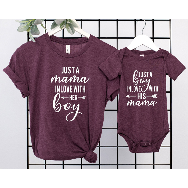 Just a Boy in Love with his Mama Matching Tee Mom and Baby Boy Baby Bodysuit Mother's Day Gift Mother's Day Kids Mom and Baby Boy.jpg