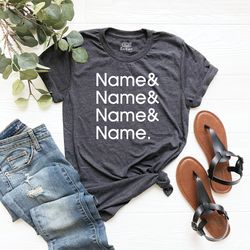 custom name list shirt, birthday t-shirt, personalized name