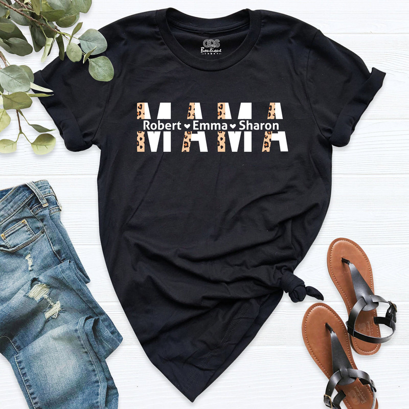 Custom Mama With Kids Name Shirt, Our 1st Mother's Day Shirt, Mommy and Me Shirts, First Mothers Day Outfits, Matching Mom and Baby Shirt.jpg