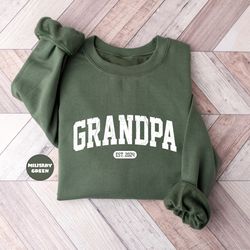 custom grandpa sweatshirt, personalized new grandpa hoodie,