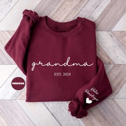 personalized grandma sweatshirt, custom grandmother hoodie w