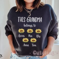 this nana belongs, custom grandma sweatshirt, personalised