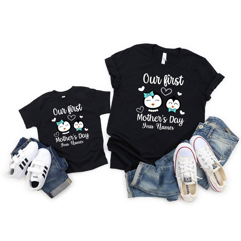 Our 1st Mother's Day Shirt, Mommy and Me Shirts, First Mothers Day Outfits, Custom With Names, Mothers Day Matching Tees, Matching Mom Baby.jpg