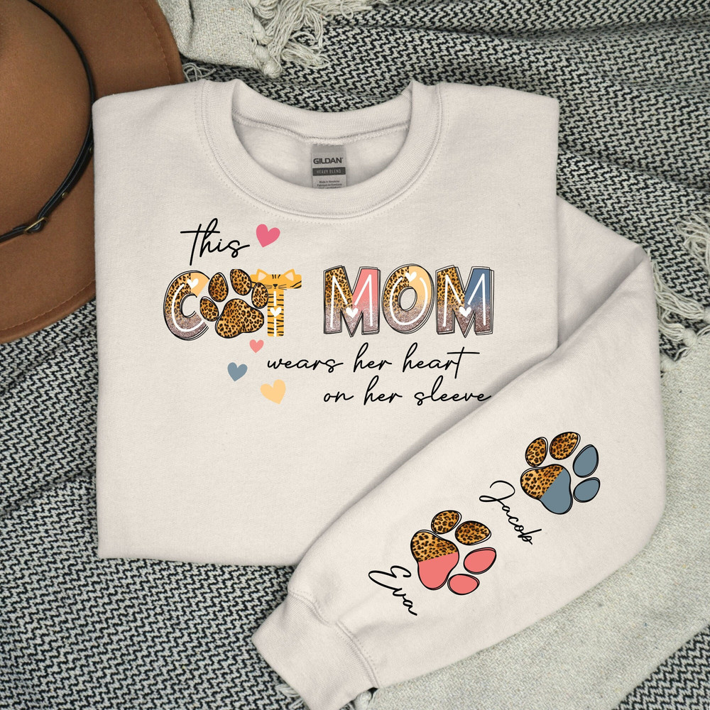 Personalized Easter Mama With Kids Name On Sleeves Sweatshirt, Mothers Day Hoodie, Personalized Mama Easter Sweatshirt, Easter Gift for Mom.jpg