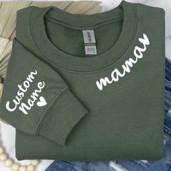 personalized mama t-shirts, custom name on sleeve sweatshirt