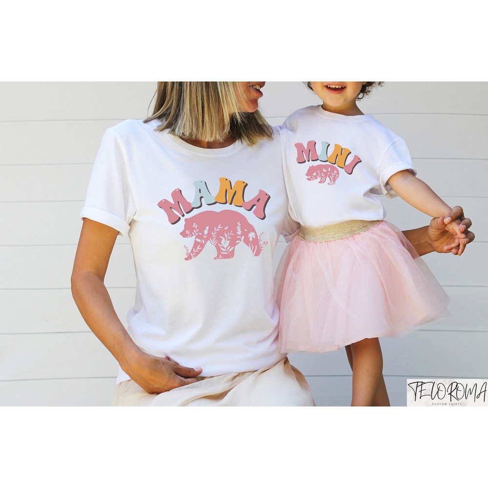 Mama and Mini Bear Shirt, Mama Mini Bear Family Matching Shirts, Mom and Daughter Shirt, Mothers Day Shirt, Gift for Mom, Mama Mini Bear Set.jpg