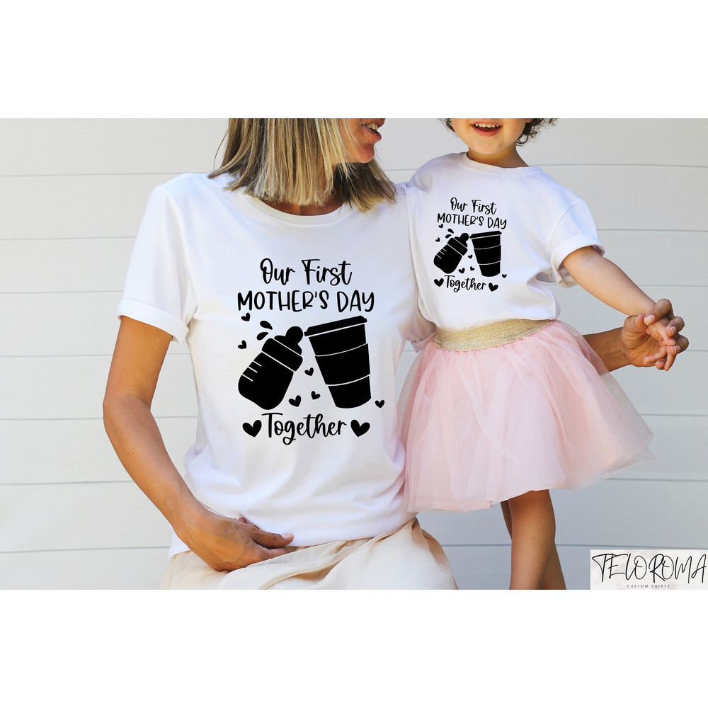 Our First Mother's Day Together, Mother's Day Matching Shirt, Mother's Day Gift, Mother's Day Mommy and Baby Outfit, Mom and Baby Matching.jpg