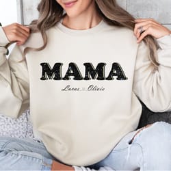 custom starry mama sweatshirt, cute personalized mama sweate