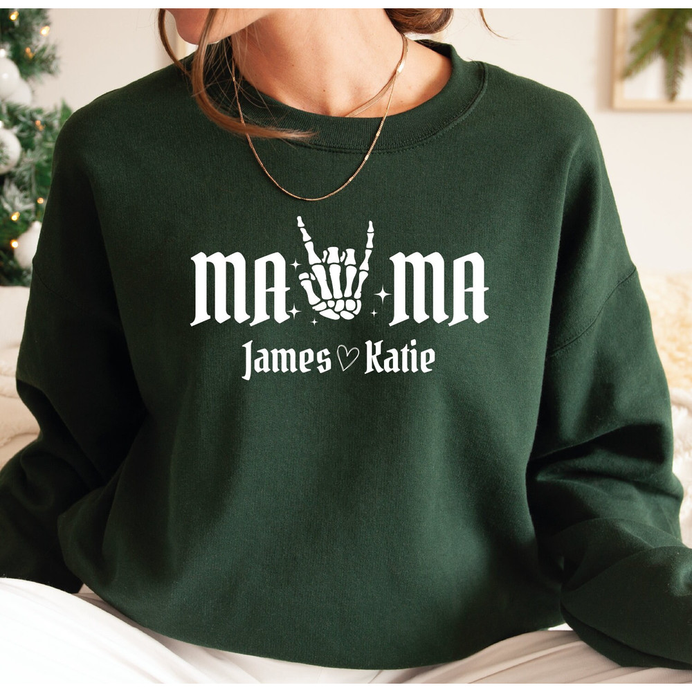 Personalized Mama Shirt With Kids Names,Skeleton Mama Sweatshirt, Retro Mama Tee,Custom Mama Gift,Mom Tee With Kids Name,Gift For Mom N270.jpg