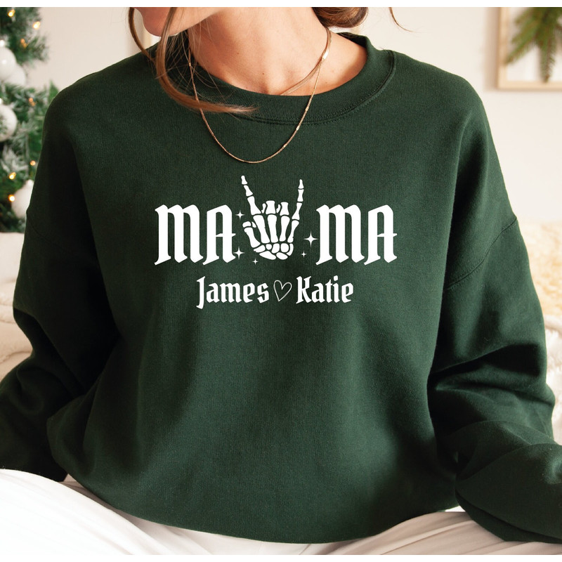 Personalized Mama Shirt With Kids Names,Skeleton Mama Sweatshirt, Retro Mama Tee,Custom Mama Gift,Mom Tee With Kids Name,Gift For Mom N270.jpg