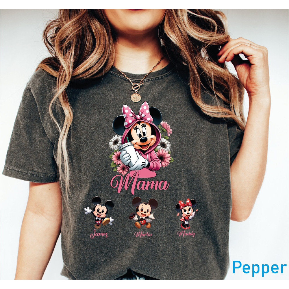 Personalized Minnie Mama Mouse Comfort Colors Shirt,Custom Kids Names Mama Tee, Custom Mom Shirts, Mother's Day shirt, Grandma  Shirt N271.jpg